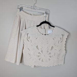 Mable Linen Two Piece Skirt Set